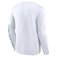 T-shirt à manches longues pour homme Fanatics White Seattle Mariners Press Box