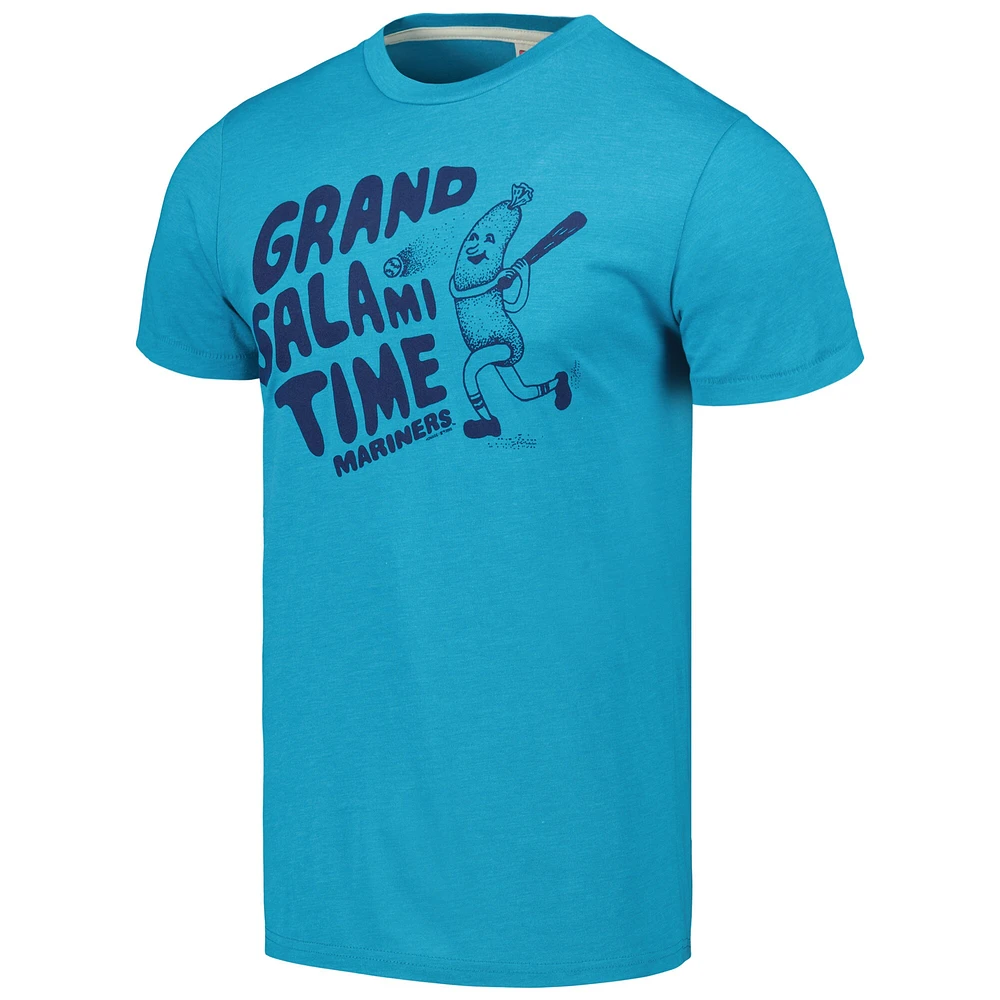 Homage Aqua Seattle Mariners Grand Salami Time T-shirt triple mélange hyper local pour homme