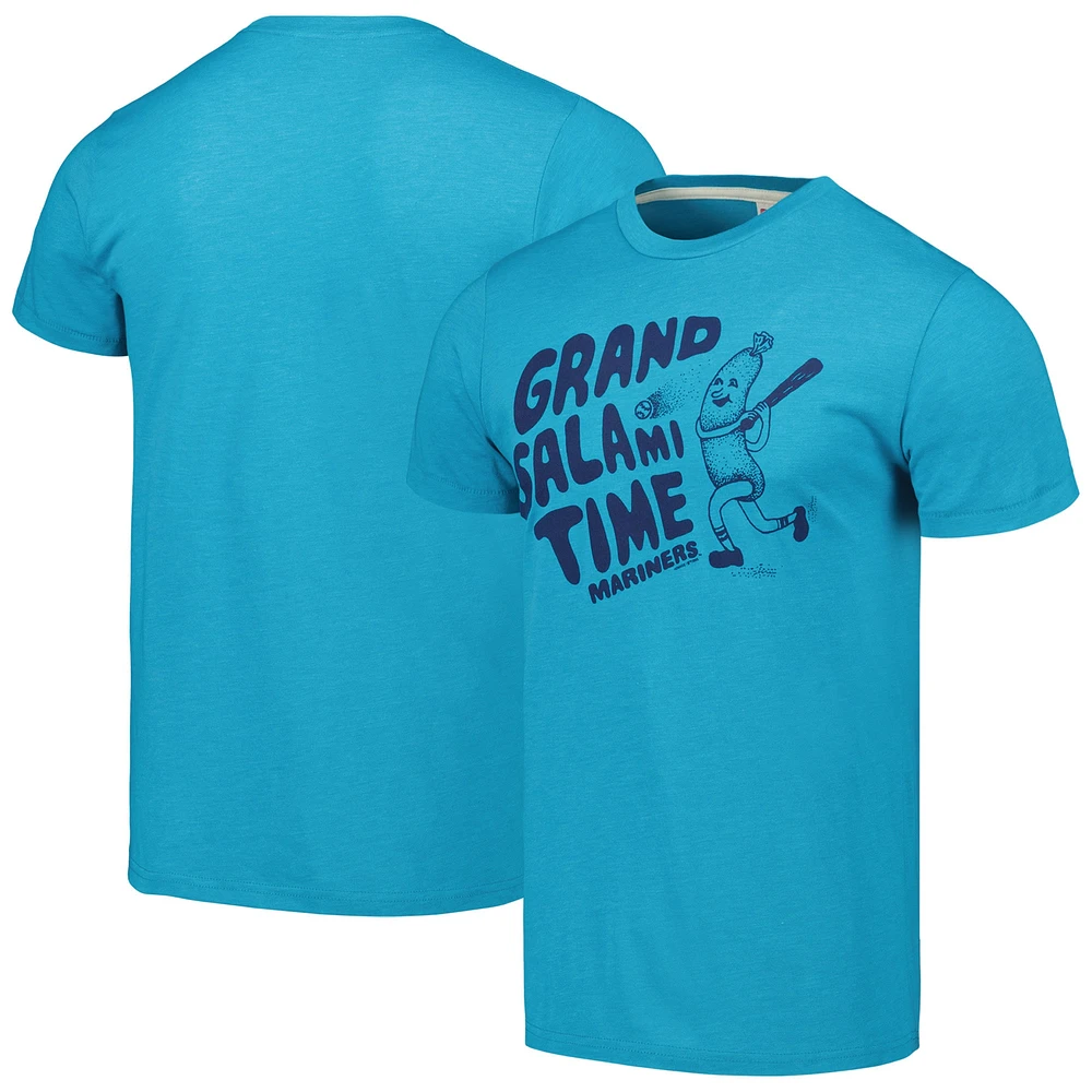 Homage Aqua Seattle Mariners Grand Salami Time T-shirt triple mélange hyper local pour homme