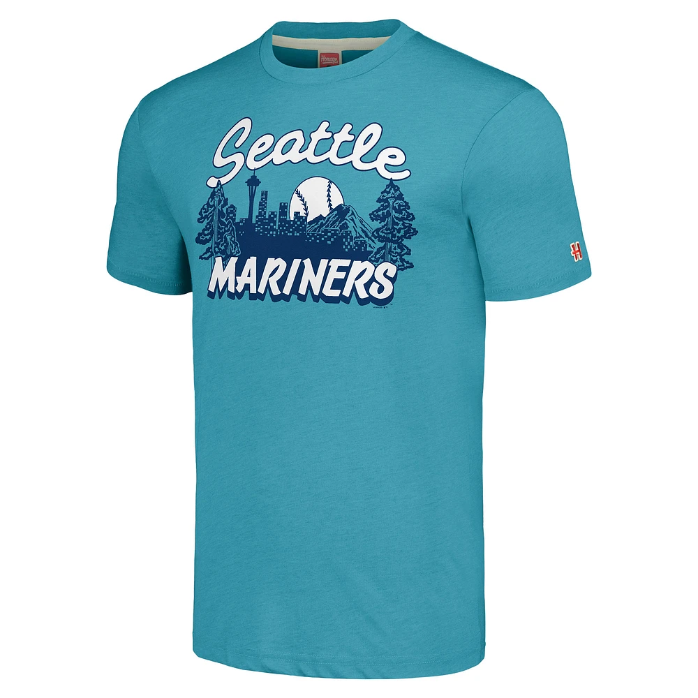 T-shirt triple mélange Hyper Local Hommage Aqua Seattle Mariners pour hommes