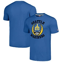 Men's Homage Royal Seattle Mariners Grateful Dead Tri-Blend T-Shirt