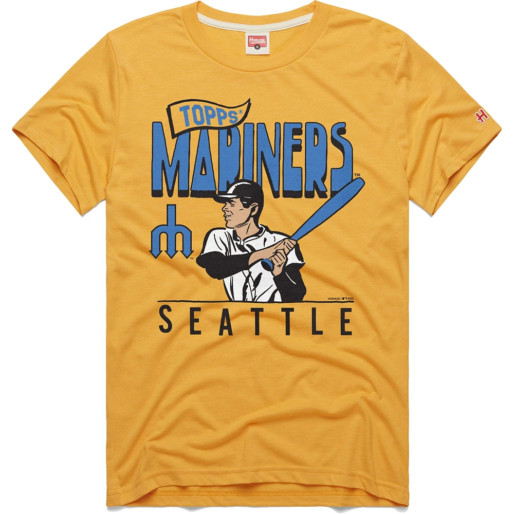 Men's Homage x Topps Gold Seattle Mariners Tri-Blend T-Shirt