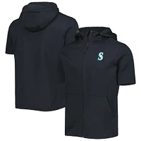 Chandail à capuchon manches courtes et fermeture éclair intégrale Seattle Mariners Recruit de Levelwear pour homme