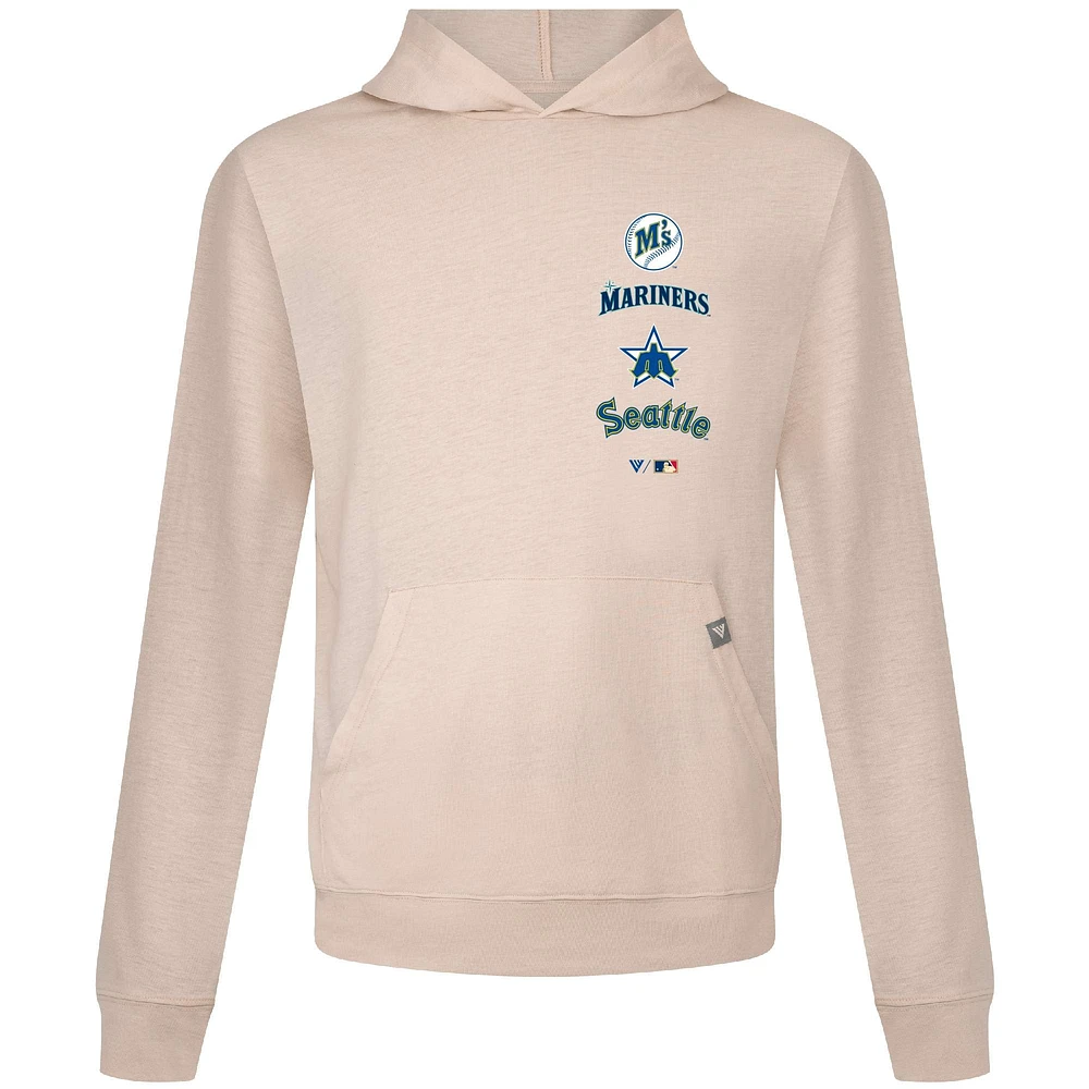 Men's Levelwear Cream Seattle Mariners Base Line Pullover Hoodie