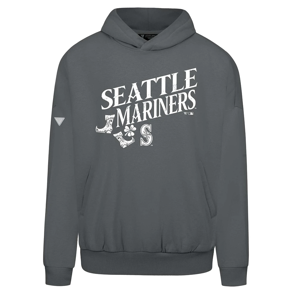 Sweat à capuche gris pour homme Levelwear la Saint-Patrick des Seattle Mariners