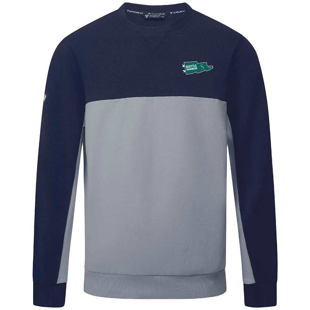 Men's Levelwear Navy/Gray Seattle Mariners Legacy Rafters Pullover Sweatshirt
