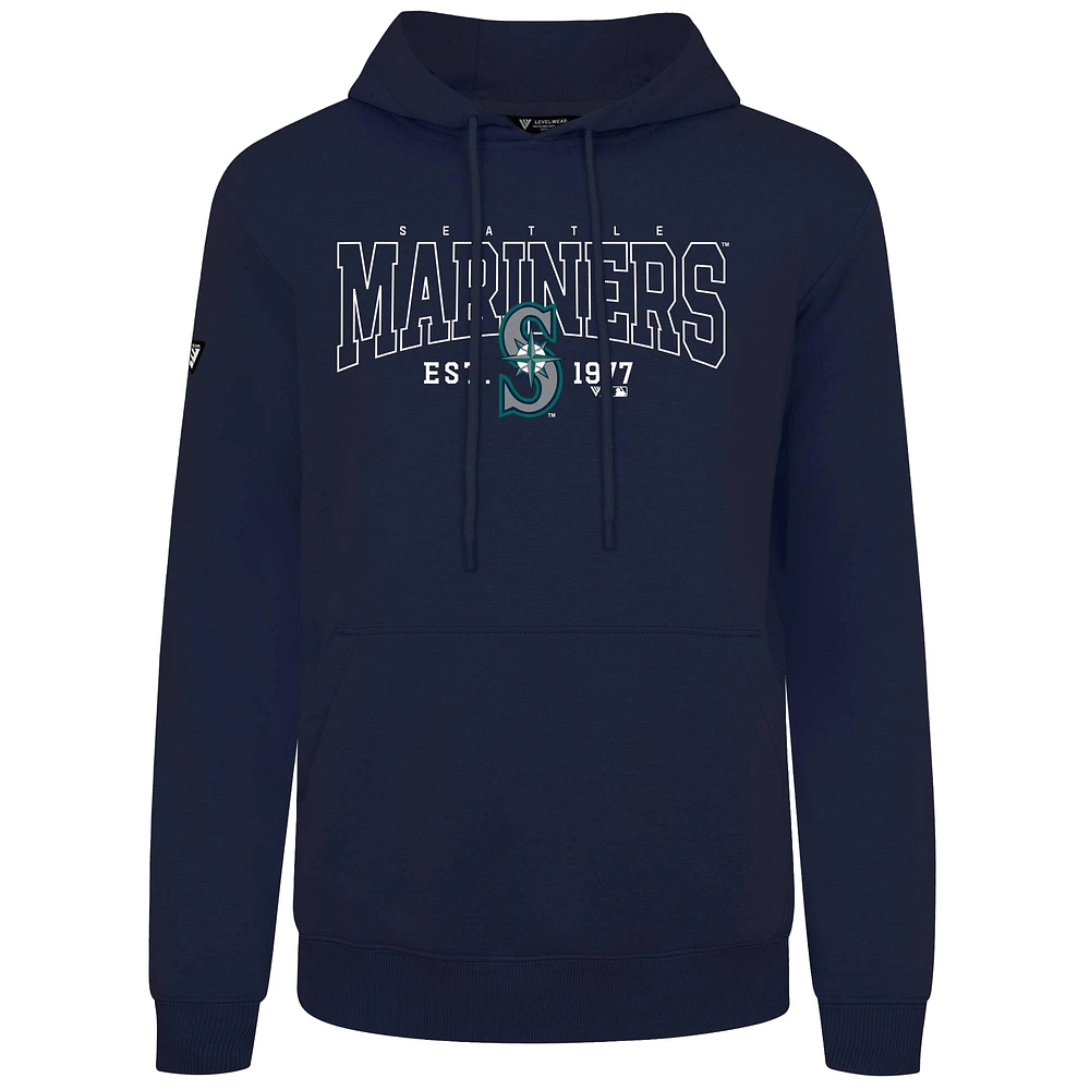 Sweat à capuche bleu marine pour homme Levelwear des Seattle Mariners Accolade Podium Textbook