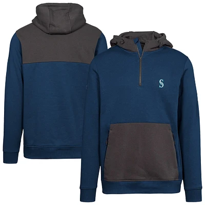 Men's Levelwear  Navy Seattle Mariners Chicane Insignia 2.0 Quarter-Zip Hoodie