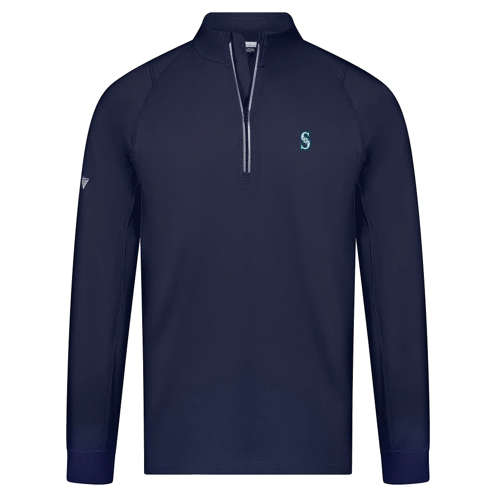 Men's Levelwear Navy Seattle Mariners Theory Insignia 2.0 Quarter-Zip Pullover Top
