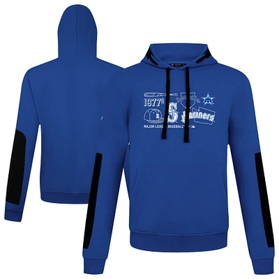 Men's Levelwear  Royal Seattle Mariners Cooperstown Collection Bombay Campaign Pullover Hoodie