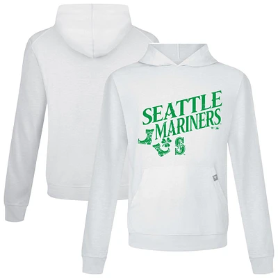Men's Levelwear White Seattle Mariners St. Patrick's Day Relay Boots Pullover Hoodie