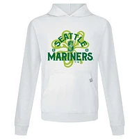 Men's Levelwear White Seattle Mariners St. Patrick's Day Relay Shamrock Pullover Hoodie
