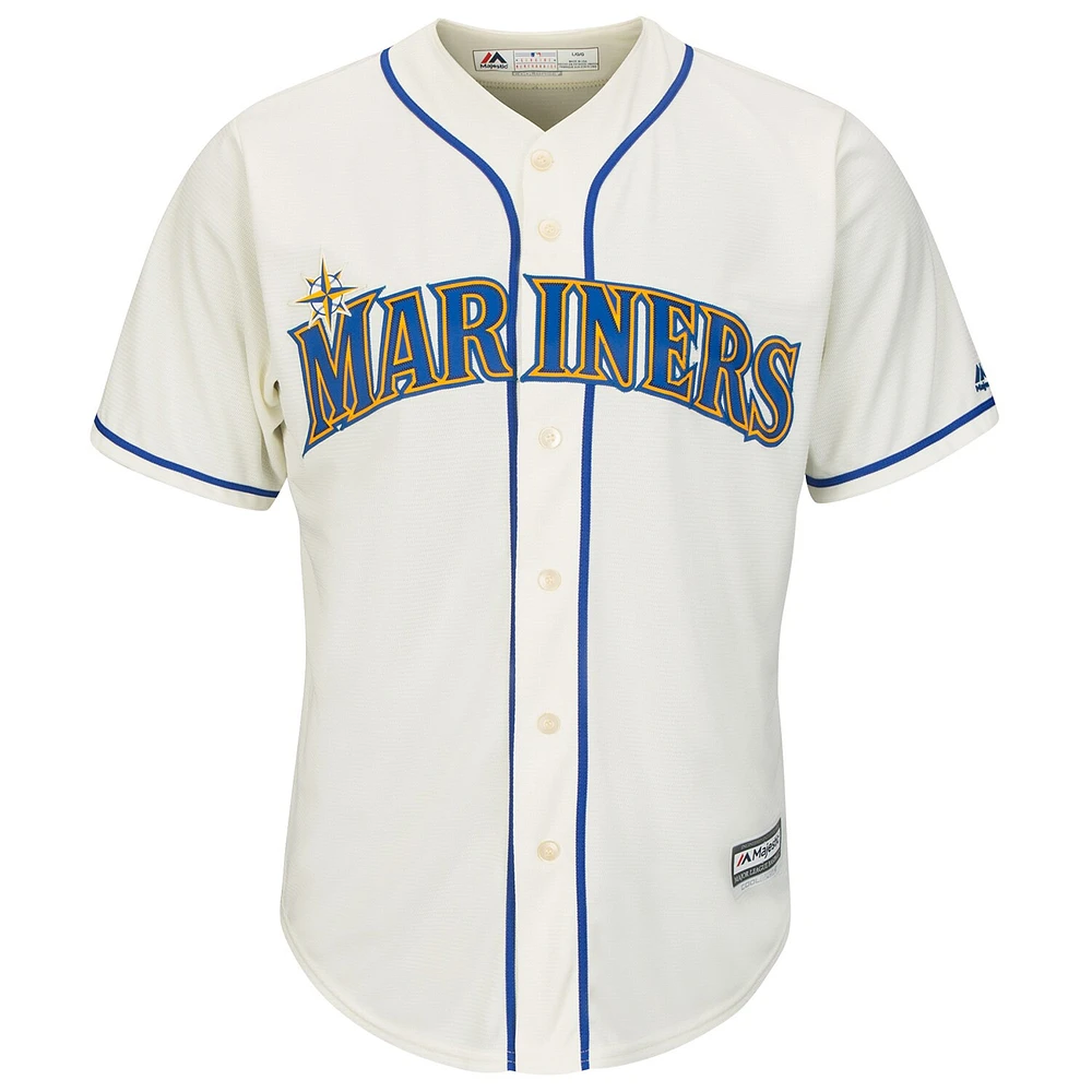 Majestic Cream Seattle Mariners Maillot Cool Base officiel pour homme