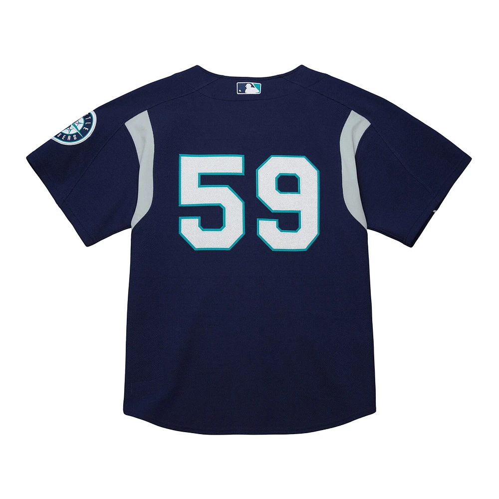 Men's Mitchell & Ness Felix Hernandez Navy Seattle Mariners Cooperstown Collection Batting Practice Jersey