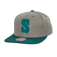Casquette snapback basique Mitchell & Ness grise pour homme, collection Cooperstown, Seattle Mariners