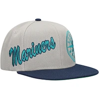 Casquette Snapback à panneau Knock Out des Seattle Mariners de Mitchell & Ness pour hommes