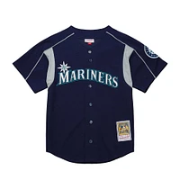 Maillot d'entraînement au bâton Mitchell & Ness Ichiro Suzuki bleu marine Seattle Mariners Cooperstown Collection pour hommes