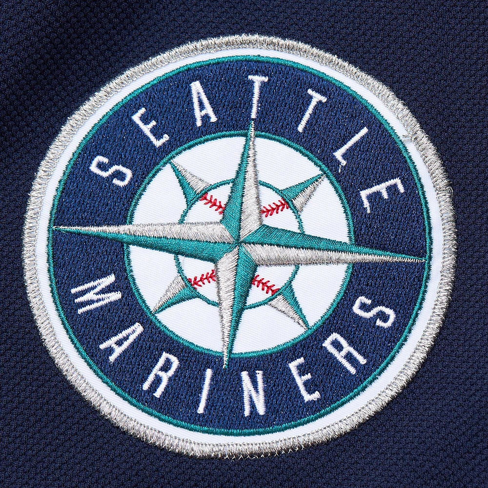 Maillot d'entraînement au bâton Mitchell & Ness Ichiro Suzuki bleu marine Seattle Mariners Cooperstown Collection pour hommes