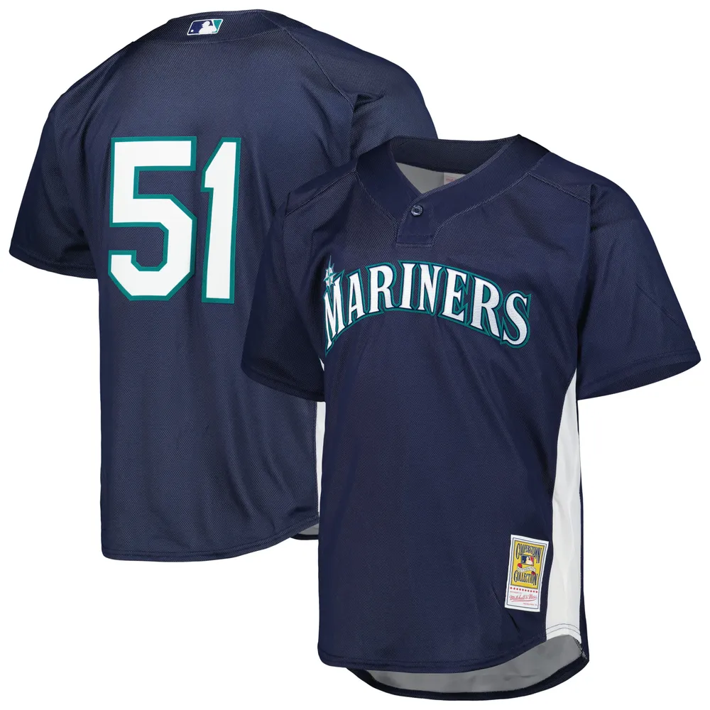 Men's Mitchell & Ness Ichiro Suzuki Navy Seattle Mariners Cooperstown Collection Mesh Batting Practice Jersey Size: Small