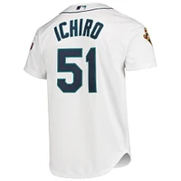 Mitchell & Ness Ichiro Suzuki blanc Seattle Mariners 2001 MLB All-Star Game Cooperstown Collection Maillot authentique pour hommes