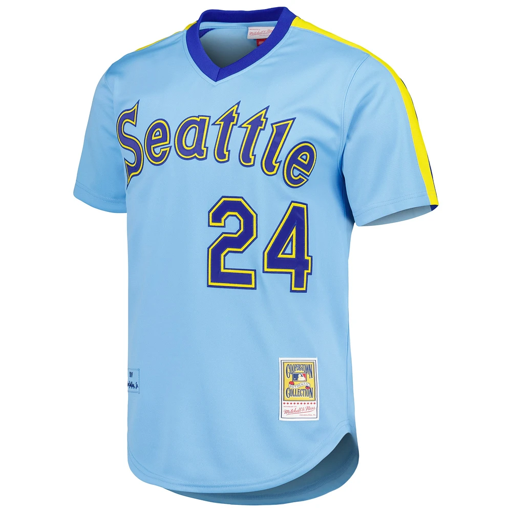 Men's Mitchell & Ness Ken Griffey Jr. Light Blue Seattle Mariners Cooperstown Collection Authentic Jersey