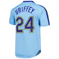 Mitchell & Ness Men's Mitchell & Ness Ken Griffey Jr. Light Blue Seattle  Mariners Cooperstown Collection Authentic Jersey