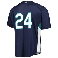 Maillot d'entraînement au bâton en maille Mitchell & Ness Ken Griffey Jr. Navy Seattle Mariners Cooperstown Collection pour hommes