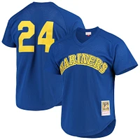 Maillot d'entraînement de frappeur en maille Mitchell & Ness Ken Griffey Jr. Royal Seattle Mariners Cooperstown pour hommes