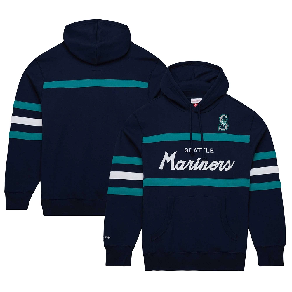 Sweat à capuche bleu marine Mitchell & Ness Seattle Mariners Head Coach pour hommes