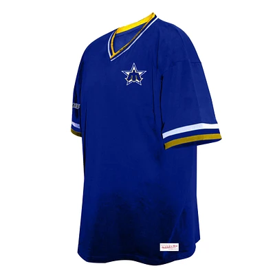Men's Mitchell & Ness Royal Seattle Mariners Big Tall V-Neck T-Shirt