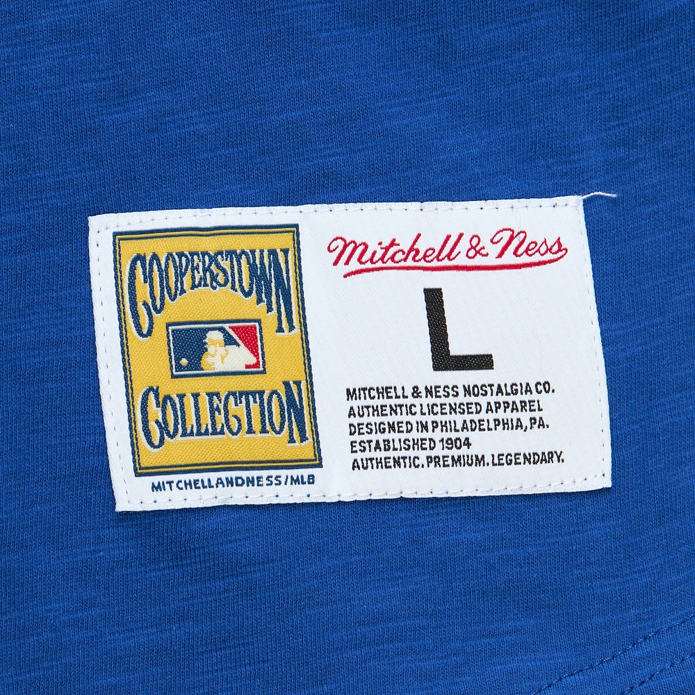 Mitchell & Ness Royal Seattle Mariners Cooperstown Collection T-shirt légendaire Raglan Slub Henley à manches 3/4 pour hommes