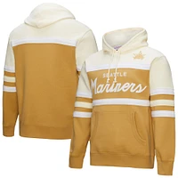 Men's Mitchell & Ness Tan/Cream Seattle Mariners Head Coach Pullover Hoodie