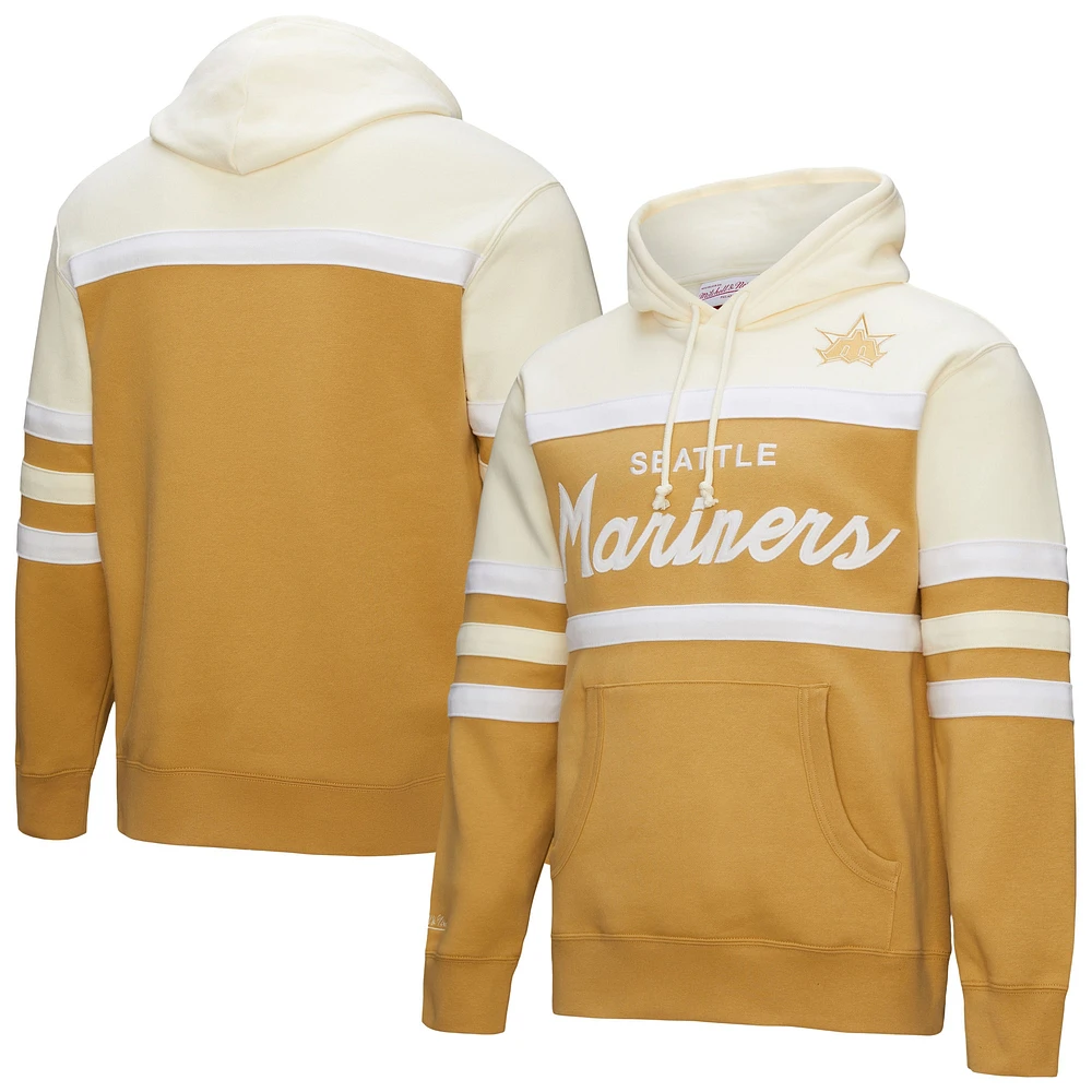Men's Mitchell & Ness Tan/Cream Seattle Mariners Head Coach Pullover Hoodie