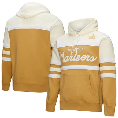 Men's Mitchell & Ness Tan/Cream Seattle Mariners Head Coach Pullover Hoodie