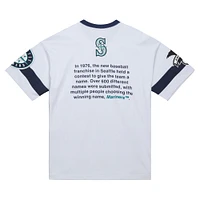 Men's Mitchell & Ness White Seattle Mariners Cooperstown Collection Team Origins Premium T-Shirt