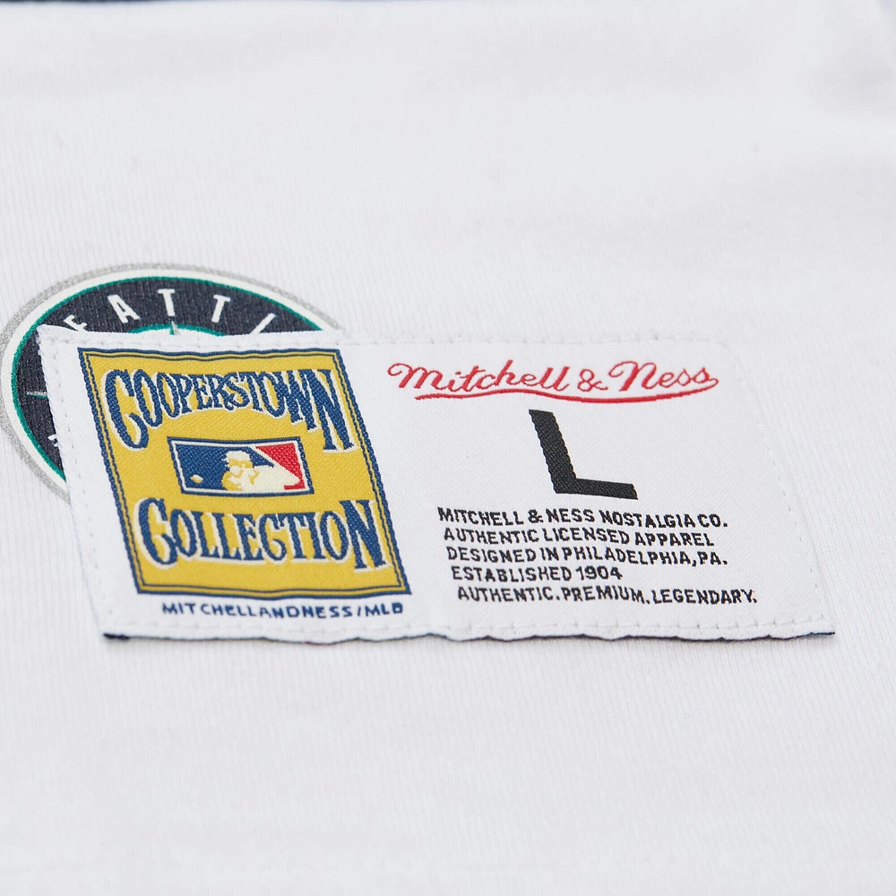 Men's Mitchell & Ness White Seattle Mariners Cooperstown Collection Team Origins Premium T-Shirt