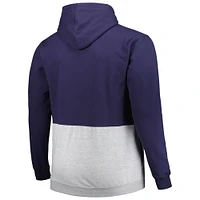 Sweat à capuche demi-glissière en polaire Seattle Mariners Big & Tall bleu marine/blanc pour homme