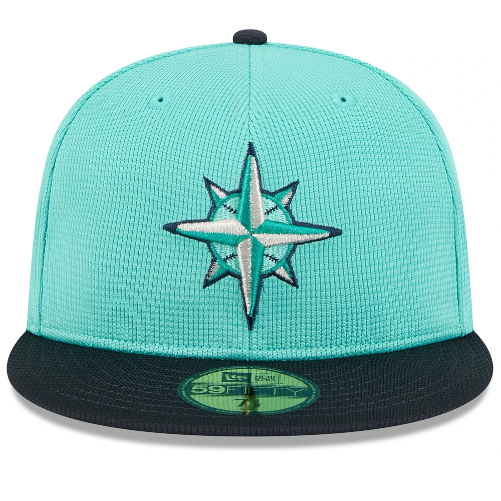 Casquette ajustée 59FIFTY pour homme New Era Teal Seattle Mariners 2025 Spring Training