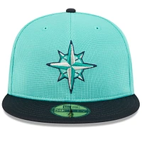 Casquette ajustée 59FIFTY pour homme New Era Teal Seattle Mariners 2025 Spring Training