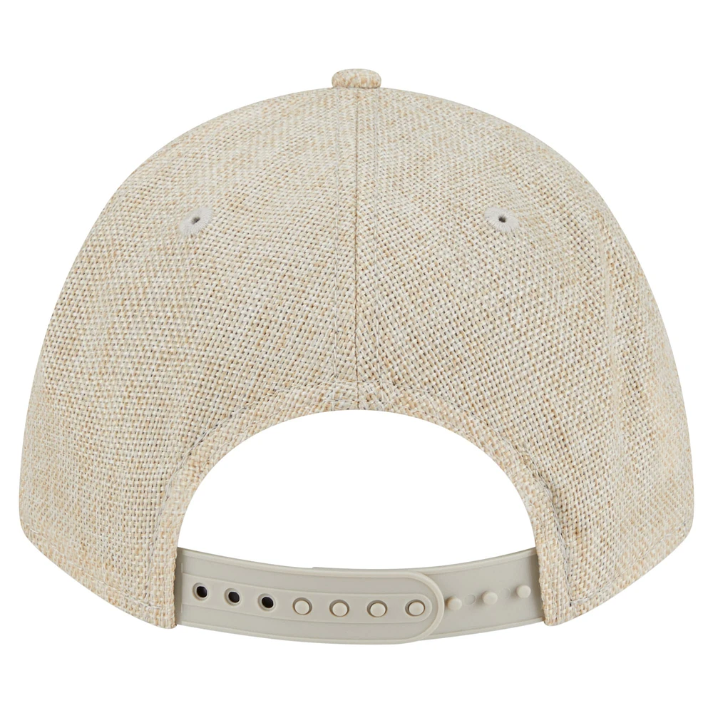 Men's New Era Beige Seattle Mariners Cotton Weave M-Crown A-Frame 9FORTY Adjustable Hat