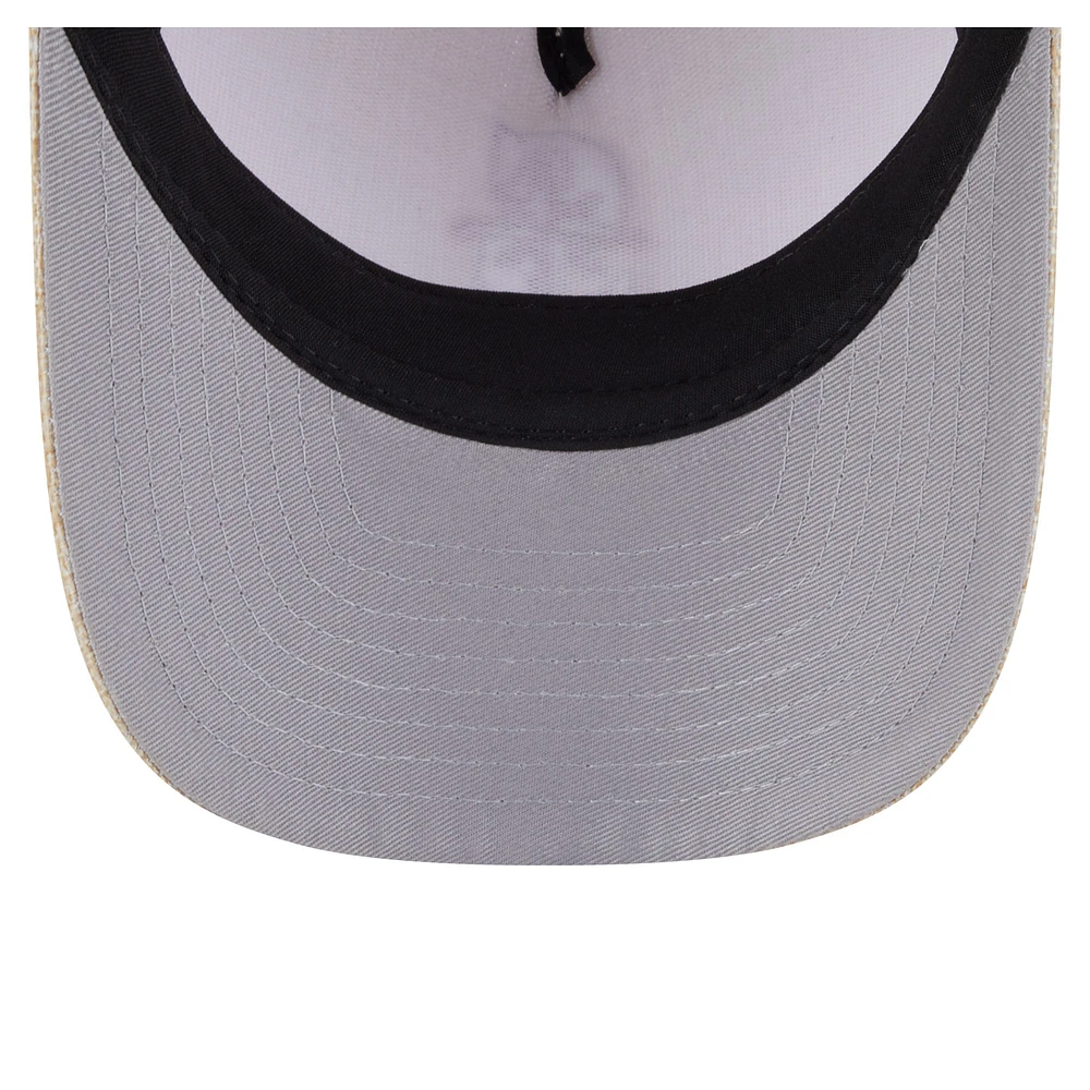 Men's New Era Beige Seattle Mariners Cotton Weave M-Crown A-Frame 9FORTY Adjustable Hat