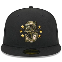 Men's New Era  Black Seattle Mariners 2024 Armed Forces Day On-Field 59FIFTY Fitted Hat