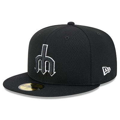 Men's New Era Black Seattle Mariners 2025 MLB Clubhouse 59FIFTY Fitted Hat
