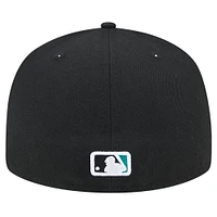 Casquette ajustée 59FIFTY sous-visière à carreaux Seattle Mariners New Era pour homme noire