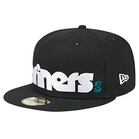 Casquette ajustée 59FIFTY sous-visière à carreaux Seattle Mariners New Era pour homme noire