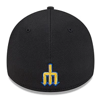 Men's New Era Black Seattle Mariners City Connect Batting Practice 39THIRTY Flex Hat