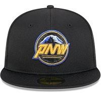 Men's New Era Black Seattle Mariners City Connect Batting Practice 59FIFTY Fitted Hat