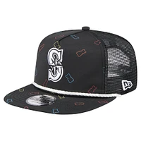 Men's New Era  Black Seattle Mariners Gummy Golfer Trucker Adjustable Hat