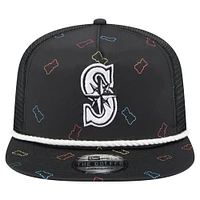 Men's New Era  Black Seattle Mariners Gummy Golfer Trucker Adjustable Hat