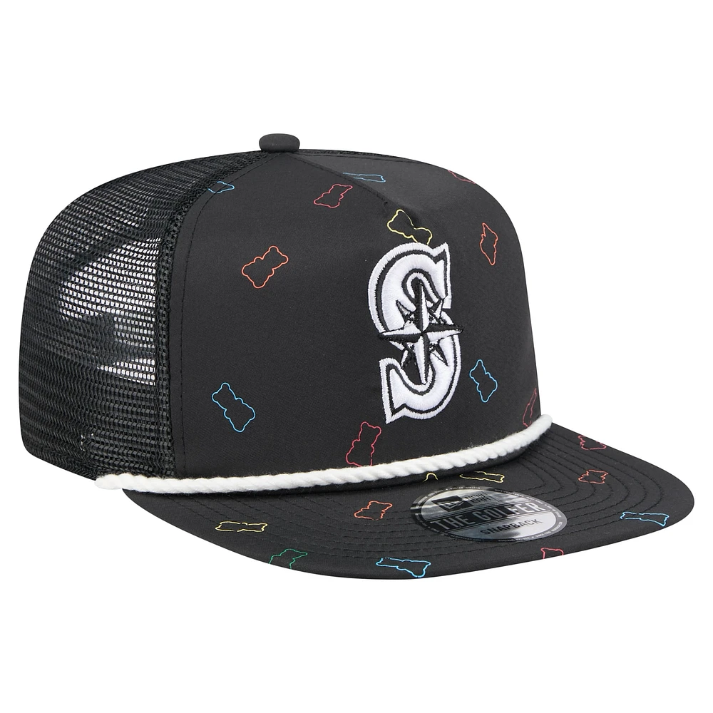 Men's New Era  Black Seattle Mariners Gummy Golfer Trucker Adjustable Hat